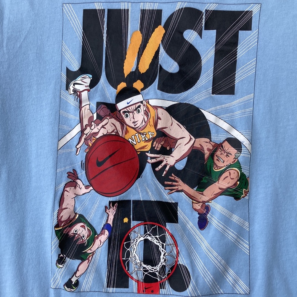NIKE Just Do It Japanese Manga Basketball T-Shirt (L)